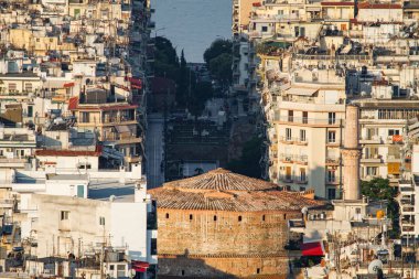 Rotonta, panoramik kuşların gözleri kenti Thessaloniki, Yunanistan
