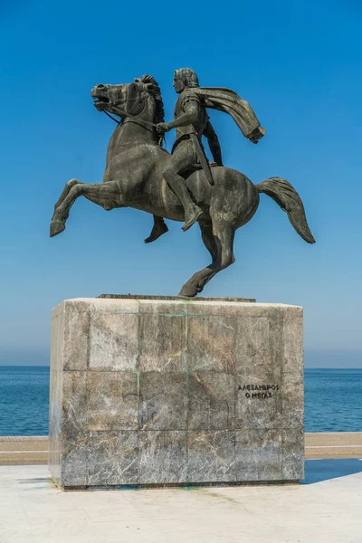 Alexander die große Statue, thessaloniki, griechenland - senkrecht — Stockfoto