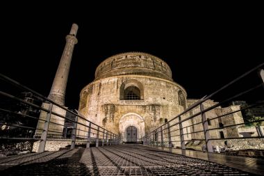 Rotunda Galerius'un gece Thessaloniki, Yunanistan