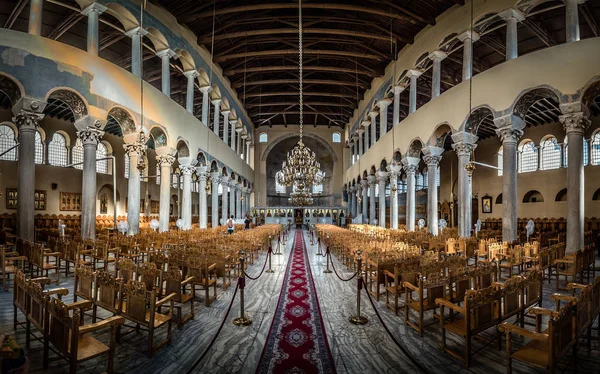 Acheiropoietos, Panorama interior, Iglesia bizantina del siglo V — Foto de Stock