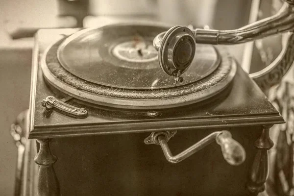 Very Old Gramophone, in Black and white Very Old Gramophone, in Royalty Free Stock Images