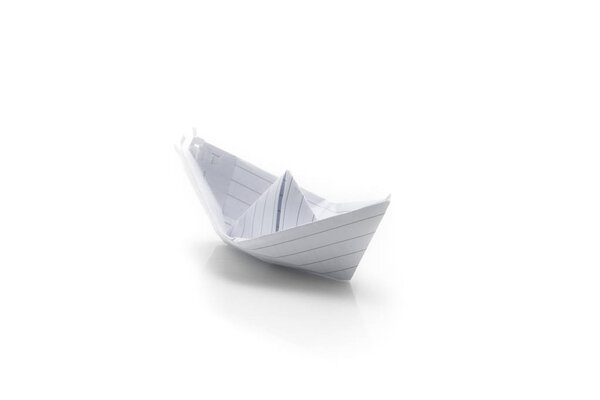 Boat made with Paper, Concept of traveling and imagination