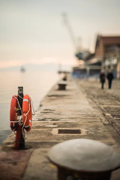 Blick auf den Hafen von Thessaloniki mit Tilt-and-Shif-Linse — Stockfoto