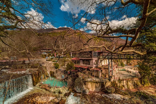 Loytra Pozar Hot Springs, een van de populairste toeristische destin Stockfoto