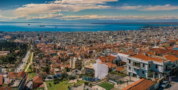 Panoramic Aerial View of Thessaloniki city — Stock Photo, Image