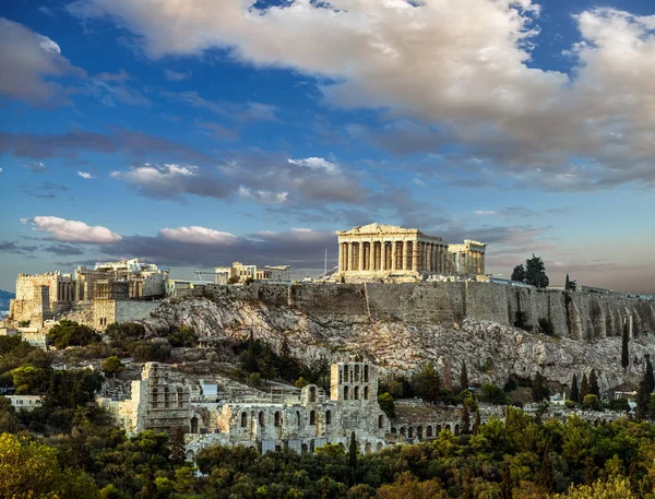 Parthenon, Akropolis i Aten, Under himmel av Grekland — Stockfoto