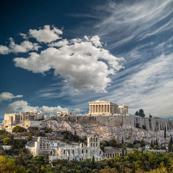 Partenon, Acrópole de Atenas, à hora do dia — Fotografia de Stock