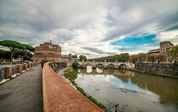 Castel Sant'Angelo, in Rome, Italy - Panoramic View — Stock Photo, Image