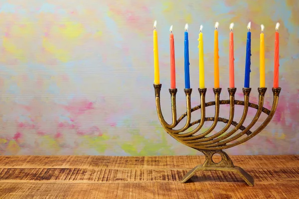 Candele per la celebrazione Hanukkah — Foto Stock