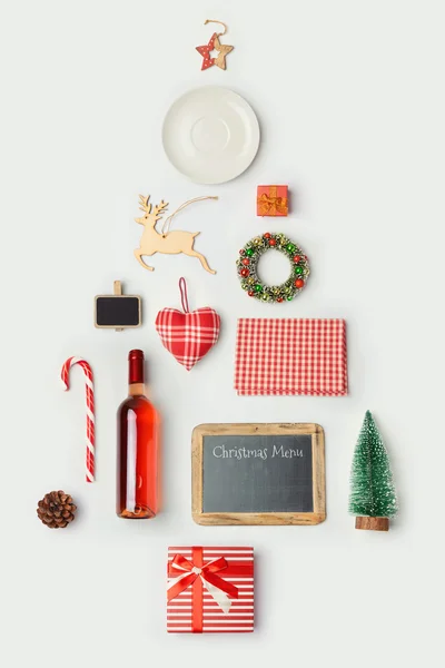 Objects organized as christmas tree — Stock fotografie
