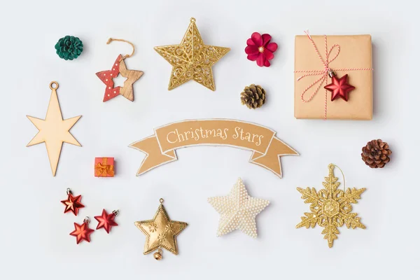 Collezione di decorazioni stella di Natale — Foto Stock