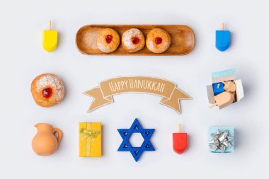 Hanukkah holiday food and objects  clipart