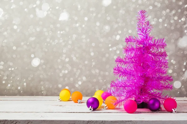 粉红色的圣诞树 — 图库照片