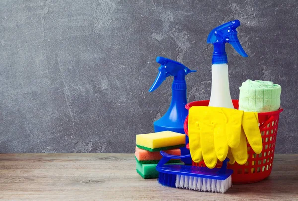 Cleaning concept with supplies — Stock Photo, Image