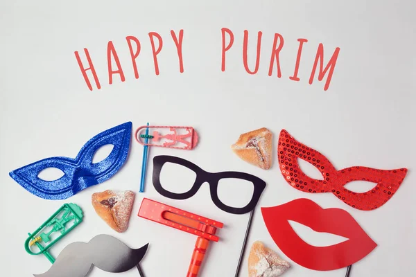 Purim celebration concept with carnival masks — Stock Photo, Image