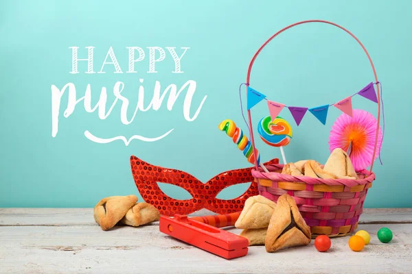 Purim holiday greeting card — Stock Photo, Image