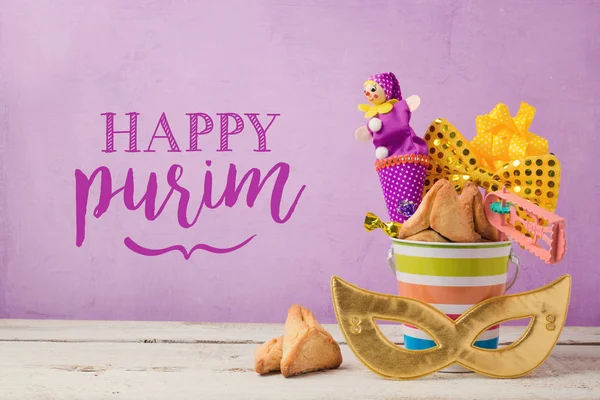 Purim holiday greeting card — Stock Photo, Image