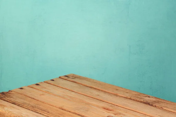 Mesa de esquina de madera vacía — Foto de Stock