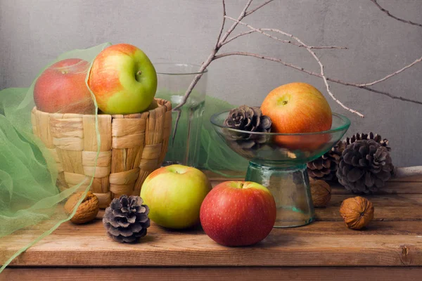 Autumn composition with apples — Stock Photo, Image