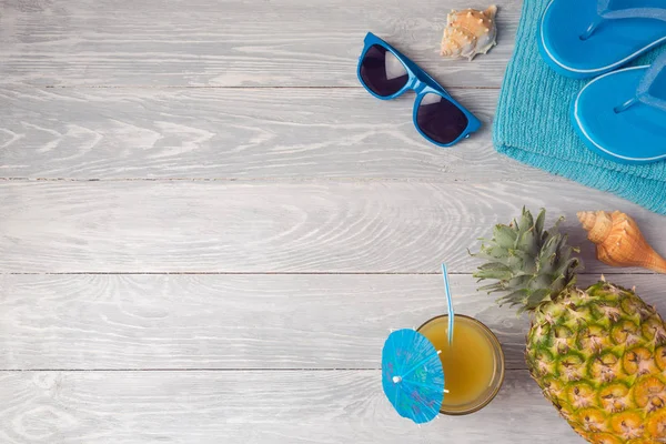 Vacation background with pineapple, — Stock Photo, Image