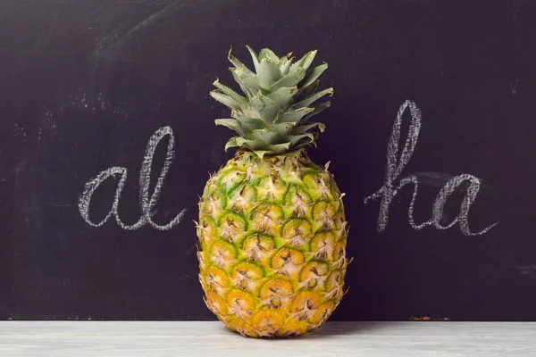 Pineapple over chalkboard  background — Stock Photo, Image