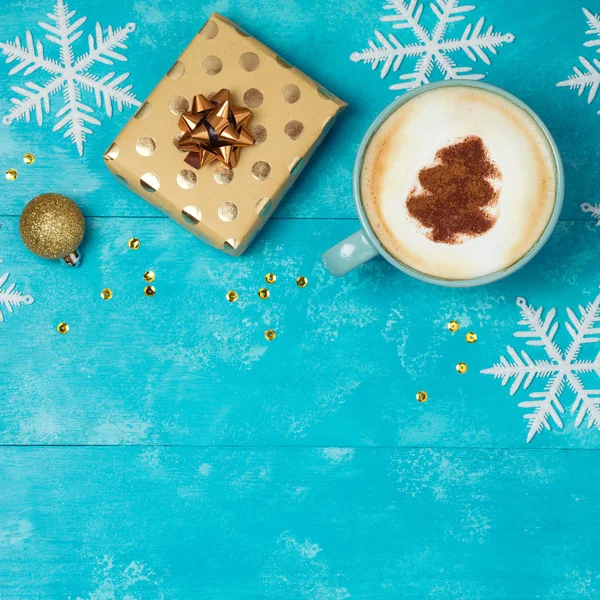 Fondo de Navidad con caja de regalo — Foto de Stock