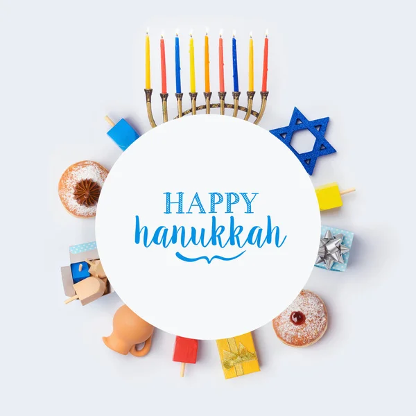 Judiska högtiden Hanukkah banner — Stockfoto