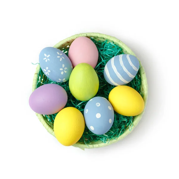 Telur Paskah dalam keranjang — Stok Foto