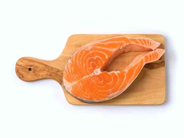 Ikan salmon pada pemotongan papan — Stok Foto