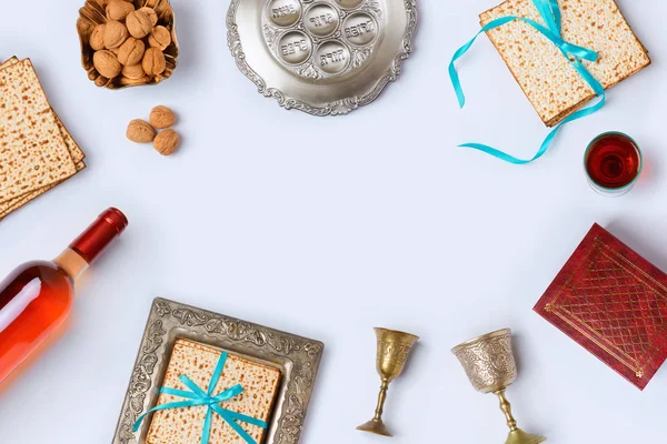 Jewish holiday Passover frame composition — Stock Photo, Image