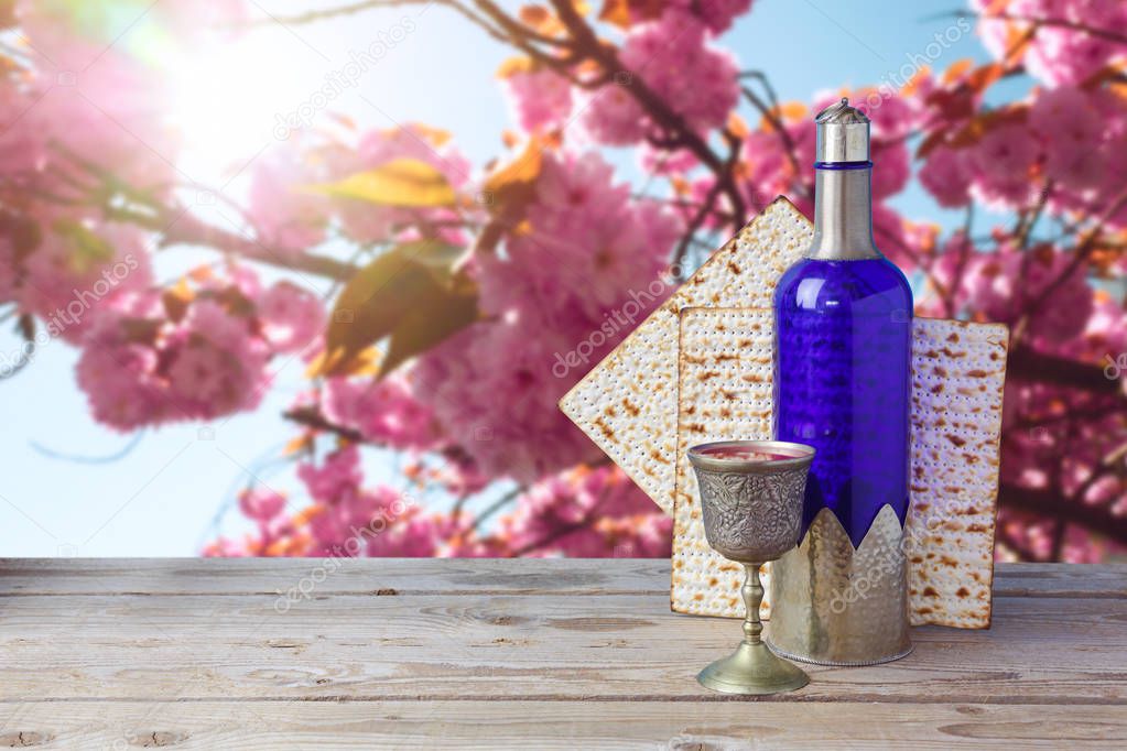 Passover matzo and wine 