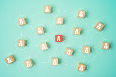 Ahşap blo ile insan kaynakları, takım çalışması ve yönetim kavramı