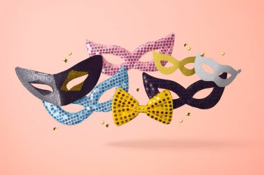 Karnaval yaratıcı konsept geçmişi. Pembe B 'de yükselen maske