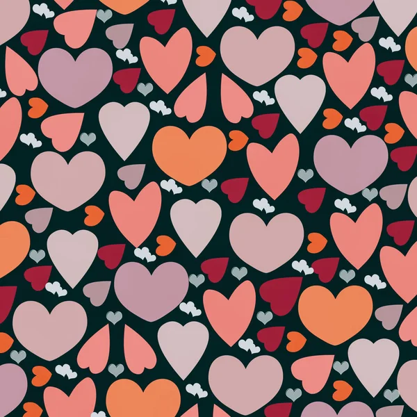Illustration Carte Saint Valentin Avec Confettis Coeurs — Photo