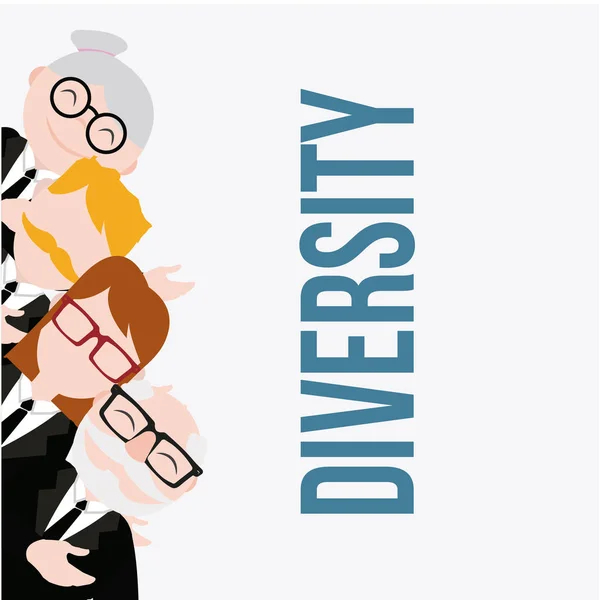Diversidad ilustración sobre fondo de color blanco — Vector de stock