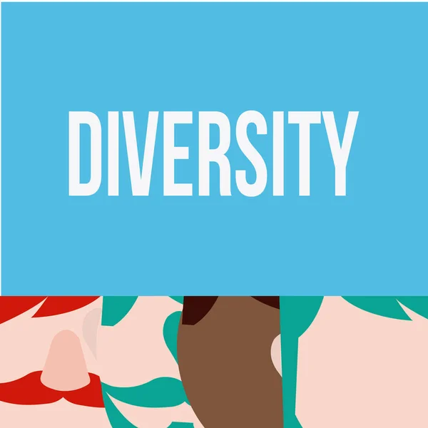 Illustration de diversité sur fond bleu — Image vectorielle