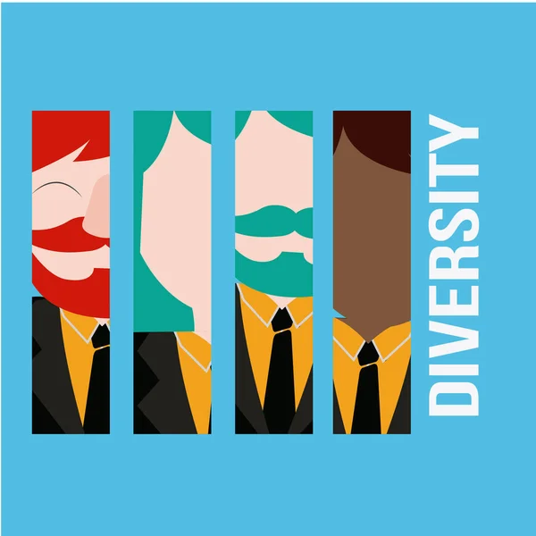 Różnorodność ilustracja nad niebieski kolor tła — Wektor stockowy