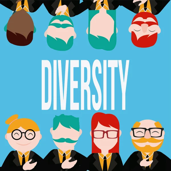 Diversity illustration over blue color background — Stock Vector