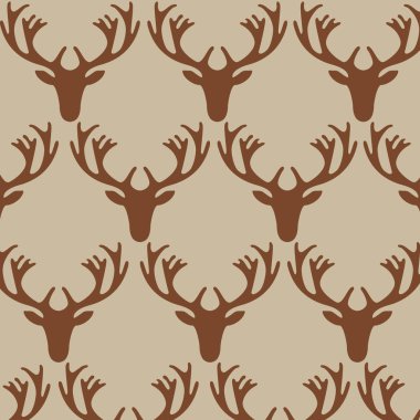 Bej renkli arka plan üzerinde geyik kafa şekli