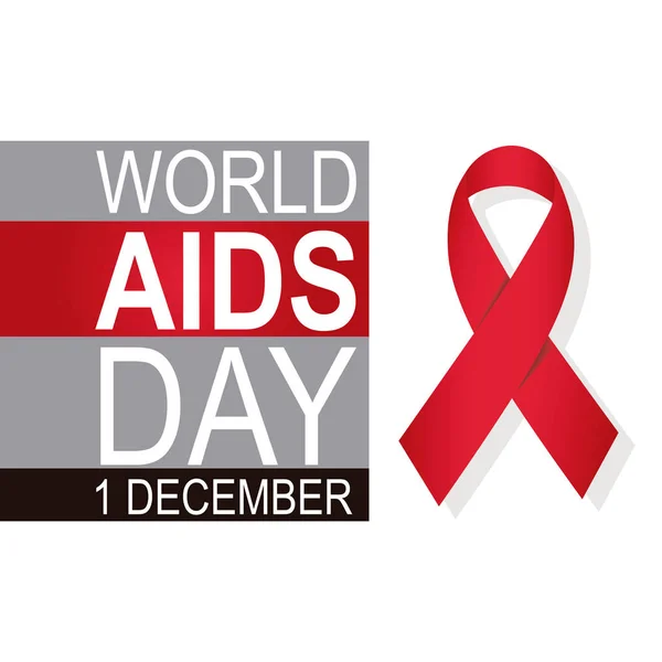 Παγκόσμια ημέρα κατά του Aids, κόκκινο και γκρι γραμμές, επίπεδη κορδέλα — Διανυσματικό Αρχείο