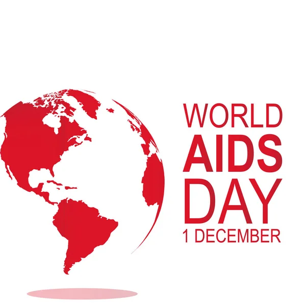 Πλανήτη σε λευκό και κόκκινο, κείμενο στην δεξιά πλευρά παγκόσμια ημέρα Aids — Διανυσματικό Αρχείο
