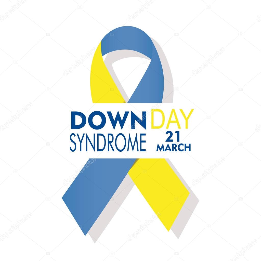 Down syndrome day with large loop illustration over white backdr