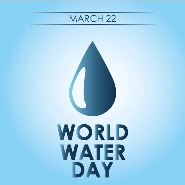 Großer Wassertropfen blauer Hintergrund auf Verfall, Text zum Weltwassertag — Stockvektor