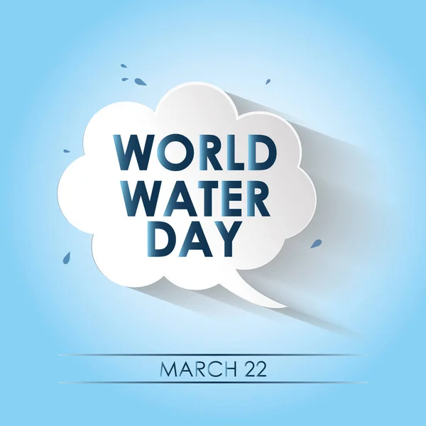 Text Welttag des Wassers in einer weißen Blase Vortrag auf blauem Rücken — Stockvektor