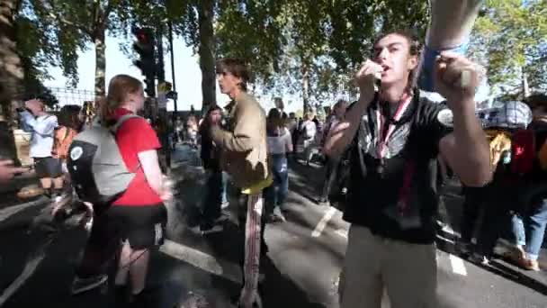 Londres Setembro 2019 Estudantes Cantando Uma Marcha Rebelião Extinção — Vídeo de Stock