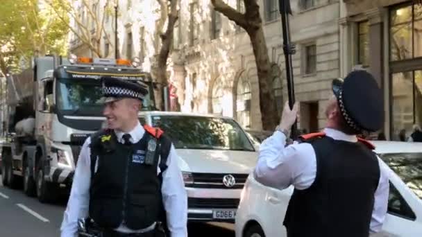 Londres Setembro 2019 Equipe Coleta Provas Ordem Pública Uma Marcha — Vídeo de Stock