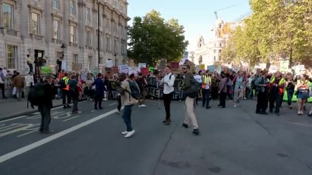 Лондон Сентября 2019 Года Преддверии Марша Протеста Против Вымирания — стоковое видео