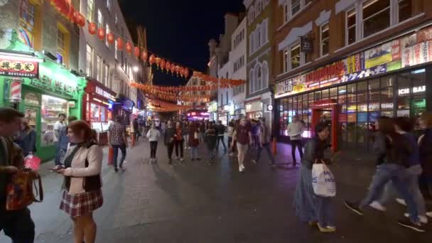 Londra Settembre 2019 Turisti Passeggiano China Town Londra — Video Stock