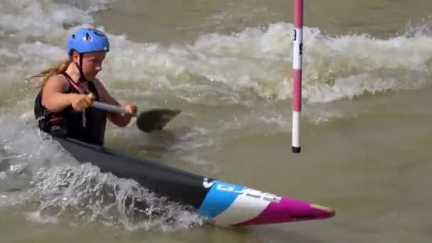 Bratislava Slovakia Circa August 2017 Lassú Mozgás C1W Canoe Slalom — Stock videók