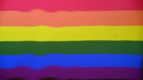 Gay Pride Flag Reflectie Met Enkele Druppel Water Links Van — Stockvideo